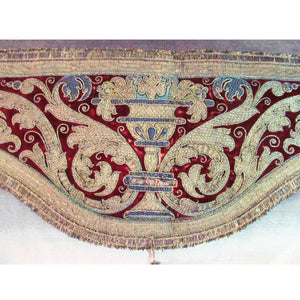 Italian 17th Century Amice Embroidered with Silk and Metal Threads