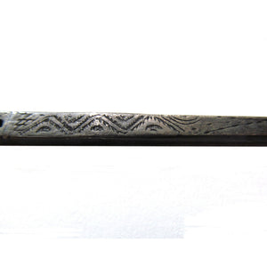 Rare English 16th Century Iron Bodkin with Ear Spoon, Unusual Long Length