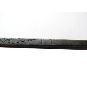 Rare English 16th Century Iron Bodkin with Ear Spoon, Unusual Long Length