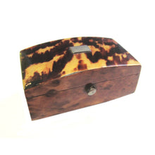 English 19th Century Blond Tortoiseshell Pin Box with Bun Feet
