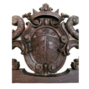 Italian 17th Century Hand Carved Over Door Pediment /Architectural Element