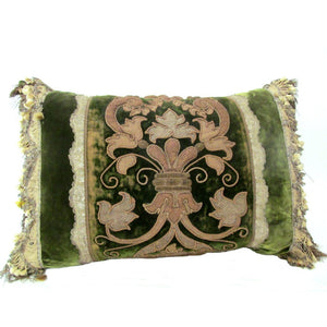 English or French, 17th Century, Metal Thread Appliqued Pillow