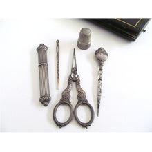 French 19th Century Sewing Case with 5pc Sterling Silver Tools